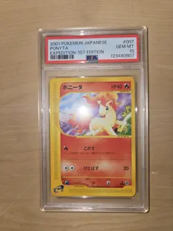 2001 POKEMON JAPANESE EXPEDITION 1ST EDITION #007 PONYTA PSA 10 - Image 1