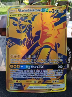 Pokemon TCG Pikachu & Zekrom GX Tag Team, Jumbo Black Star Promo Sm248 - Image 1