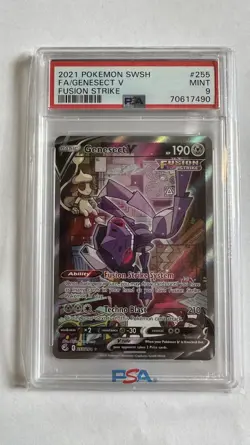2021 POKEMON SWORD & SHIELD FUSION STRIKE #255 GENESECT V PSA 9 - Image 1