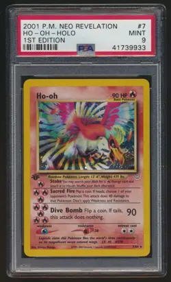 PSA 9 Pokemon Neo Revelation 1st Edition Holo Rare Ho-oh 7/64 MINT Condition! - Image 1