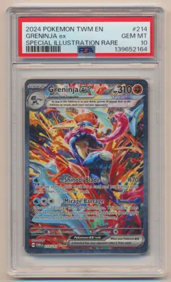 PSA 10 Pokemon Twilight Masquerade SIR Greninja EX TWM EN 214/167 GEM MINT!! - Image 1