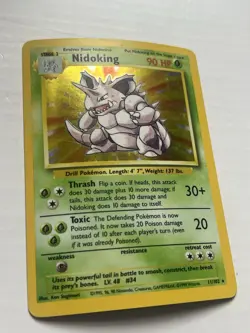 1999 Pokemon Base Set Nidoking 11/102 Holo Rare LP/MP WOTC Vintage - Image 2