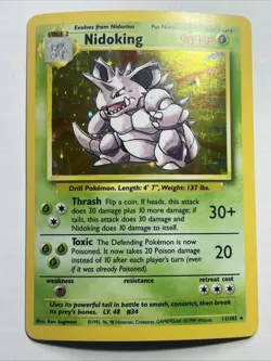 1999 Pokemon Base Set Nidoking 11/102 Holo Rare LP/MP WOTC Vintage - Image 5