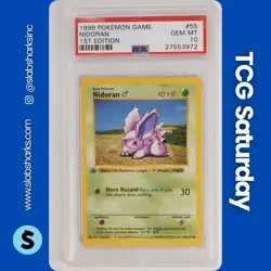 1999 POKEMON 1ST EDITION BASE SET #55/102 NIDORAN PSA 10 - Image 1