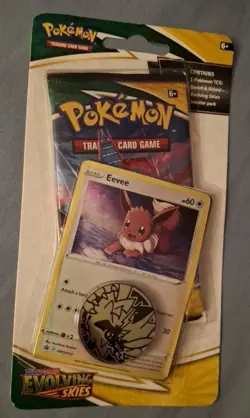 Pokemon TCG Evolving Skies Checklane Blister Pack Eevee Promo SEALED - Image 1