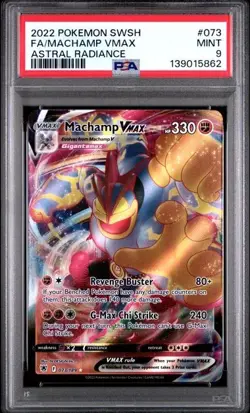 2022 Pokemon Astral Radiance #073 Machamp VMAX Full Art PSA 9 - Image 1