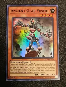 YuGiOh Ancient Gear Frame OP26-EN005 Super Rare NM - Image 1