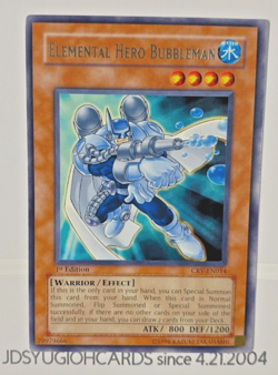 YuGiOh Elemental Hero Bubbleman 1st Edition CRV-EN014 (Rare) MINT/NEAR MINT - Image 1