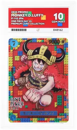 ACE Perfect 10 Monkey D Luffy One Piece Day 25 P-110 Promo Japanese - Image 1
