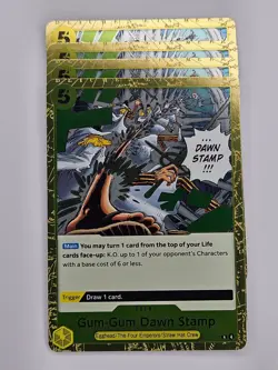 One Piece - 4x OP13-117 Gum-Gum Dawn Stamp - Rare - Image 1