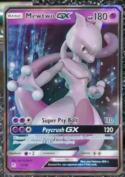 Mewtwo GX Hidden Fates 31/68 Full Art Holo Ultra Rare Pokemon Card - Image 1