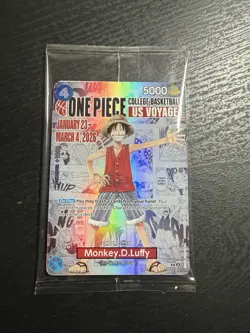 Bandai One Piece CCG Monkey.D.Luffy US Voyage Promo Full Art Foil Card P-055 - Image 1