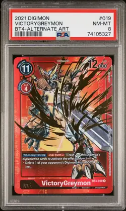 2021 Digimon Card Game - Great Legend - VictoryGreymon - BT4-019 Alt Art - PSA 8 - Image 1