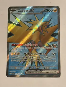 2023 Pokemon 151 Card ZAPDOS EX Full Art Foil Holo Ultra Rare 192/165 MINT - Image 1