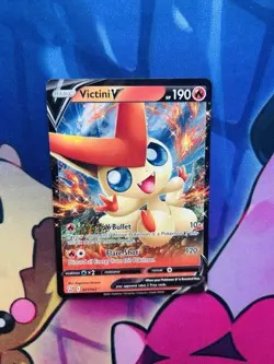 Victini v 021/163SWSH05: Battle Styles Holo Pokemon Card TCG - Image 1