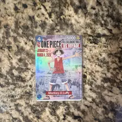 Bandai One Piece Card Game Monkey D. Luffy US Voyage Promo Holo P-055 - Image 1