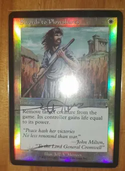 Swords to Plowshares Judge Foil DCI MTG Signed by Artist Rare - Image 1