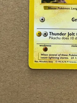 1999 Pokemon Base Set Pikachu - Red Cheeks 058/102 (Shadowless) - Image 5
