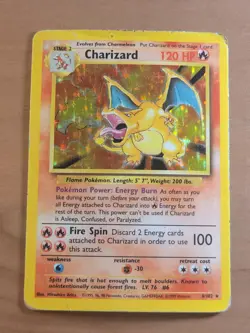Pokemon Charizard Base Set Holo Rare Card 4/102 Vintage - Image 1