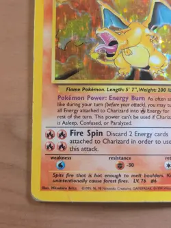 Pokemon Charizard Base Set Holo Rare Card 4/102 Vintage - Image 4