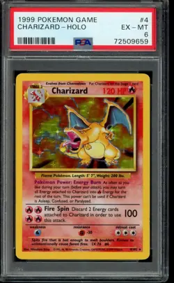 1999 POKEMON GAME #4 CHARIZARD-HOLO PSA 6 - Image 1