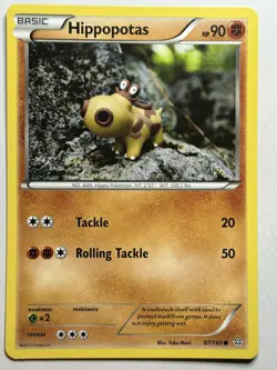 Hippopotas XY - Primal Clash 87/160 Yuka Morii MP-LP Pokemon Card - Image 1