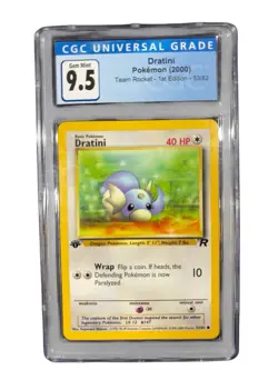 2000 Pokemon Team Rocket Dratini 1st Edition #53/82 CGC 9.5 Gem Mint ENG - Image 1