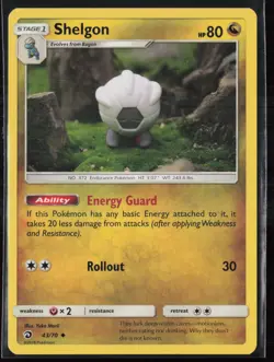 Shelgon 43/70 Yuka Morii Pokemon TCG Dragon Majesty - Image 1