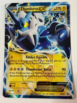 Played Thundurus EX - Holo #BW81 Black and White Promo Pokemon TCG - Image 1