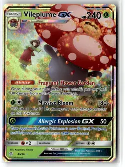 Vileplume GX ⭐ 4/236 Holo Rare GX Cosmic Eclipse 2019 Pokemon NM - Image 1