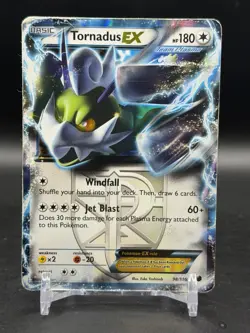 Pokemon 2013 Black & White Plasma Freeze 98/116 Tornadus EX Holo Team Plasma HP - Image 1