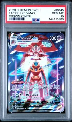 PSA 10 Deoxys Vmax GG45/GG70 Pokemon Crown Zenith Galarian Gallery - Image 1