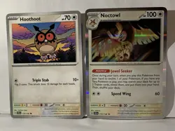 Hoothoot 114/142 & Noctowl 115/142 Stellar Crown Pokemon TCG 2x Playset - Image 1