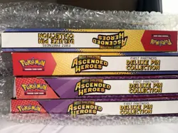 Pokemon Ascended Heroes Pin Set of 4 New Sealed Box US Seller In Hand - Image 1