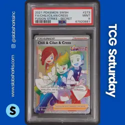 2021 POKEMON SWSH FUSION STRIKE #273/264 CHILI CILAN CRESS SECRET RARE PSA 9 - Image 1