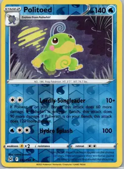 Pokemon Politoed SWSH11: Lost Origin 032/196 Near Mint NM Reverse Holo - Image 1