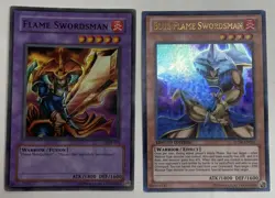 Yugioh Flame Swordsman & Blue Flame Swordsman LOB-003/LC04-EN001 MP - Image 1