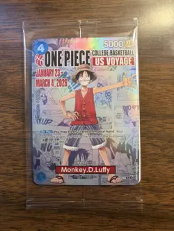 Namco Monkey.D.Luffy P-055 One Piece Promotion Promo Holo 5000 Power - Image 1
