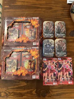 One Piece Lot, OP-13 Tins, Illustration Boxes, Sleeved Packs - Image 1