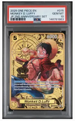 2025 One Piece 2nd Anniversary Monkey D Luffy #ST13-015 PSA 10 🔥! - Image 1