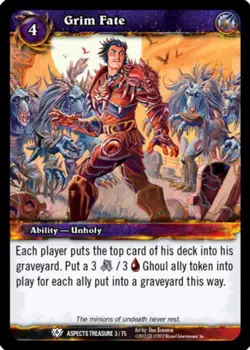 Moderate Play WoW TCG Grim Fate Battle of the Aspects Treasure Pack World of War - Image 1