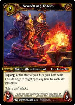 Moderate Play WoW TCG Scorching Totem Battle of the Aspects Treasure Pack World - Image 1