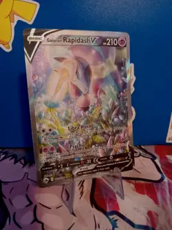 Pokemon Galarian Rapidash V Ultra Rare Full Art Holo Card 168/198 Chilling Reign - Image 1