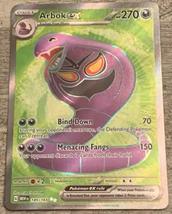 Pokemon TCG Arbok EX 185/165 Scarlet & Violet 151/Excellent Condition Card - Image 1