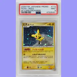 Pokemon Japanese Pichu Holo 112/DP-P Card Exchange Promo PSA 9 Mint - Image 1