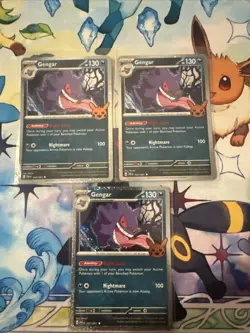 Gengar 057/091 Trick or Trade Booster 2024 Holo 3x Card Bundle - Image 1