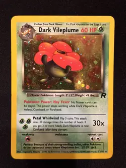 Pokemon Dark Vileplume TCG Holo Card Unlimited Rare Vintage 13/82 - Image 2