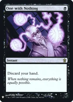 1 x One with Nothing - Foil - Mystery Booster / The List - Moderate Play - MTG - Image 1