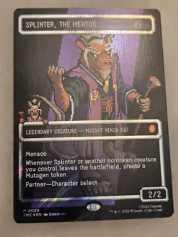 Splinter, The Mentor (0089) Borderless Surge FOIL TMNT MTG Pixel Art - Image 1