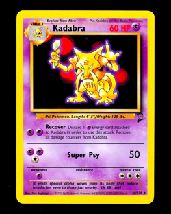 2000 Pokemon KADABRA Base Set 2 Edition INK ERROR Non Holo MISPRINT Card 46/130 - Image 1